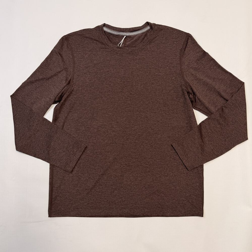 Lululemon Shirt Mens XL Brown Long Sleeve Crewneck Athletic Tee Lightweight